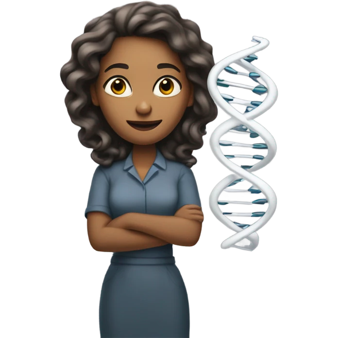 Delphine with dna emoji