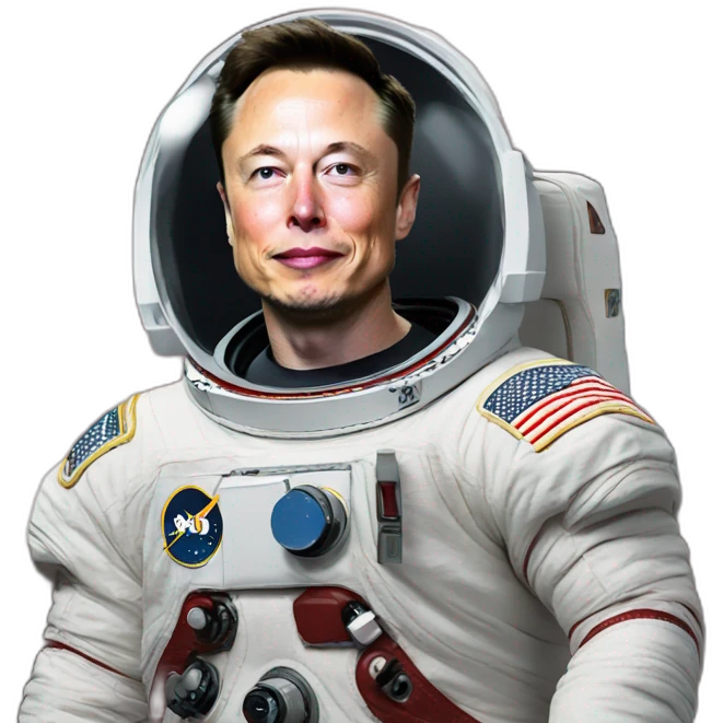 elon musk on the moon emoji