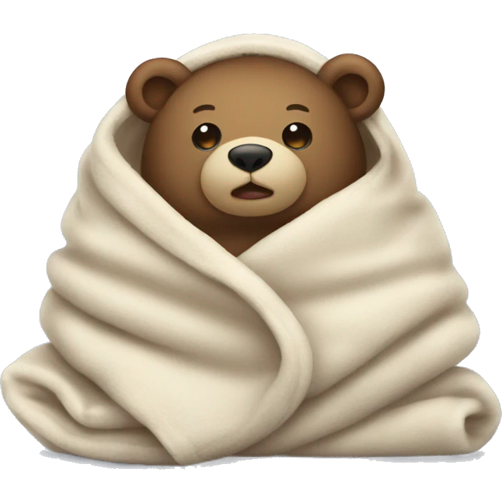 cozy bear in a blanket emoji