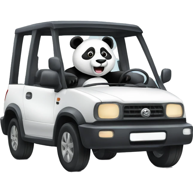 Panda driving car emoji