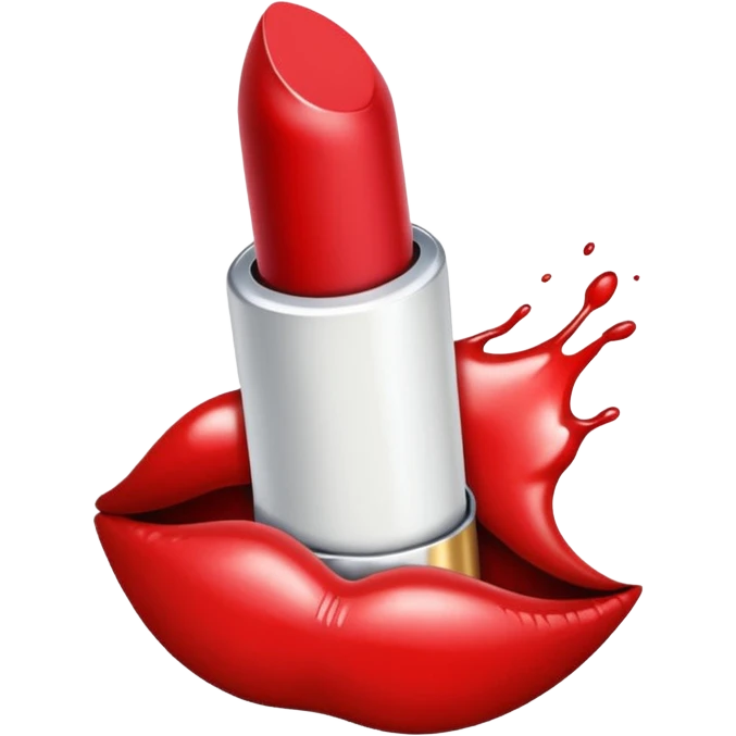White version of iOS lipstick stain emoji emoji