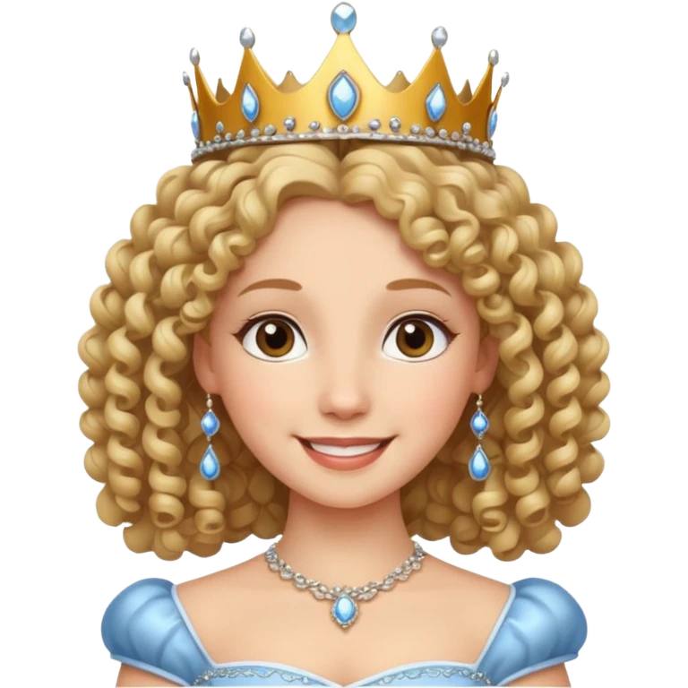 Princesa banca con el pelo rizado emoji