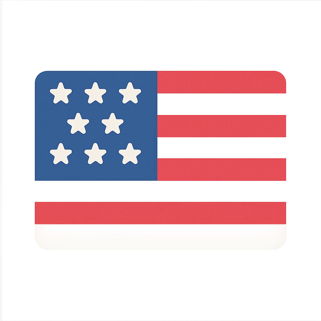 American flag, bold colorful icon, emphasizing blue field with white stars and red and white stripes emoji