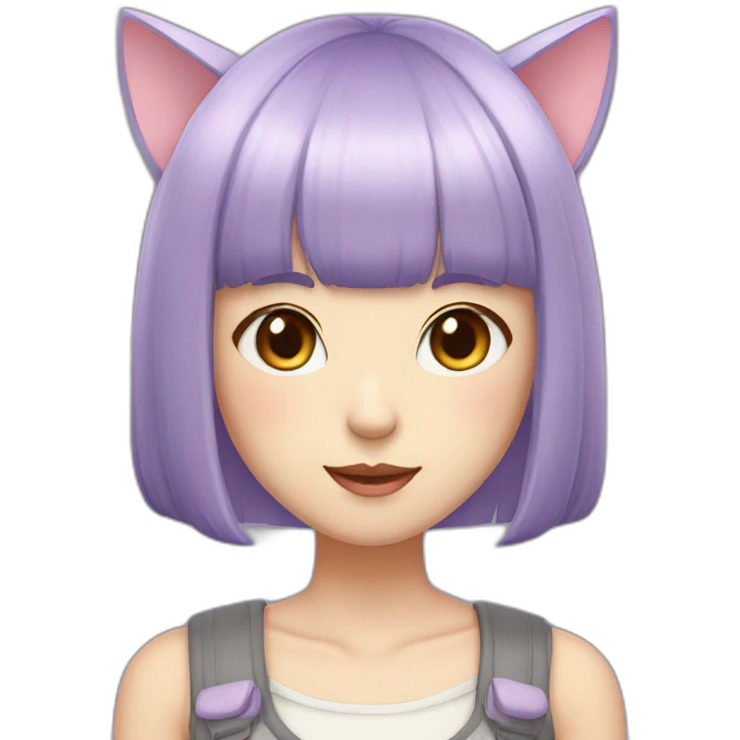 light-purple-blunt-bangs-short-hair-cat-ear-japanese-girl emoji