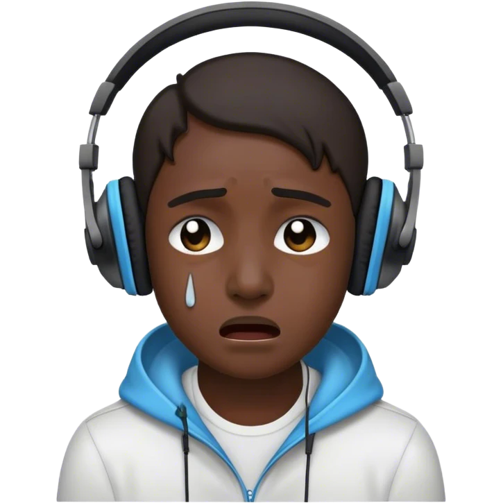 Cry with headphones  emoji