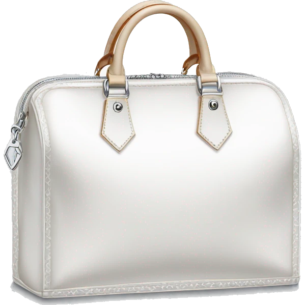 White Designer Louis Vuitton bag with silver monogram and silver trim emoji