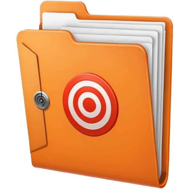 orange file folder with target on the cover emoji