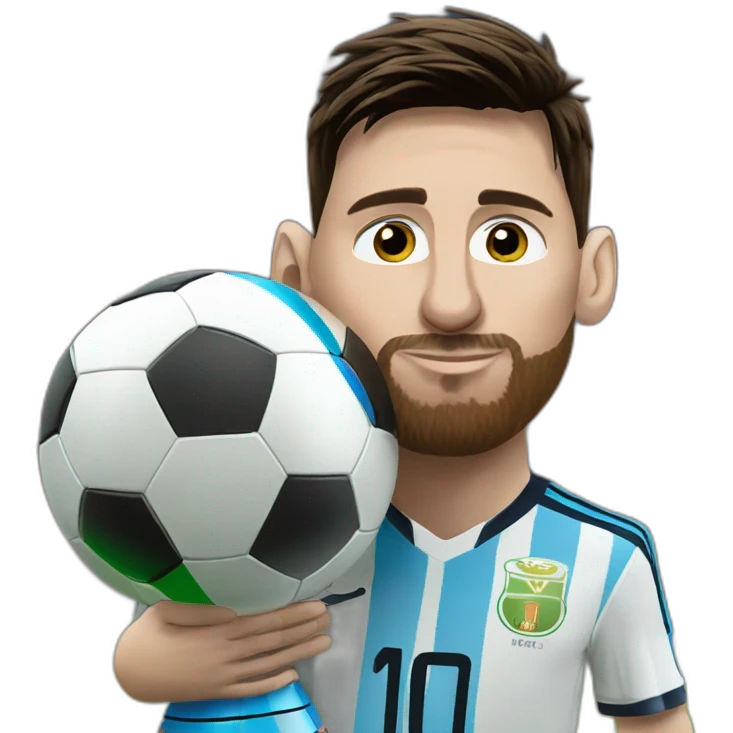 Lionel Messi Kissing the world cup emoji