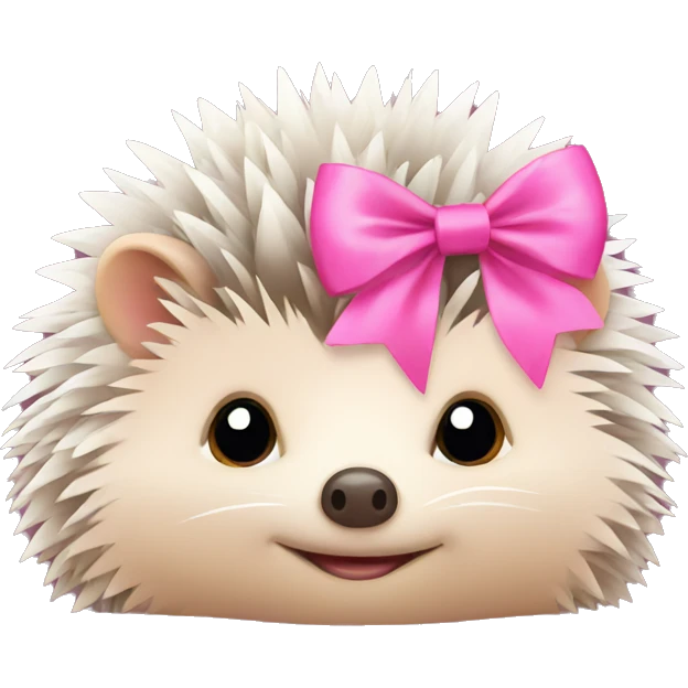 Hedgehog with pink bow  emoji