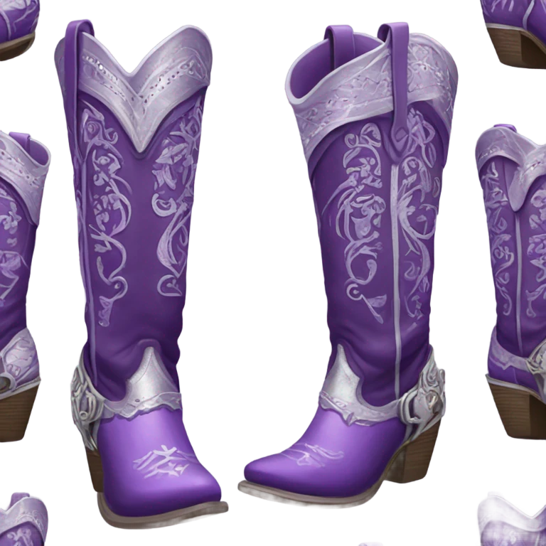 purple and silver cowgirl boots emoji