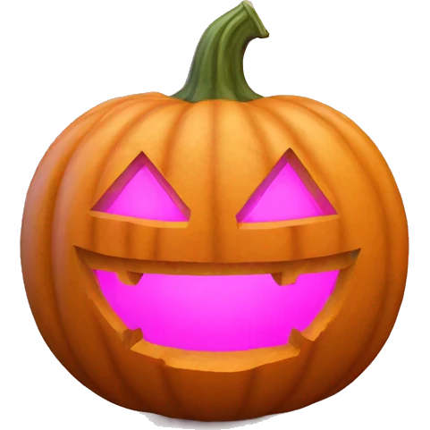 Carved pumpkin pink emoji