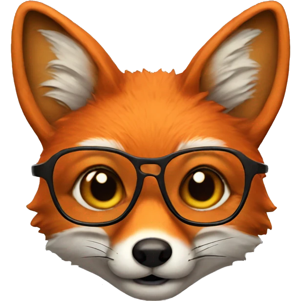 Fox with glasses emoji