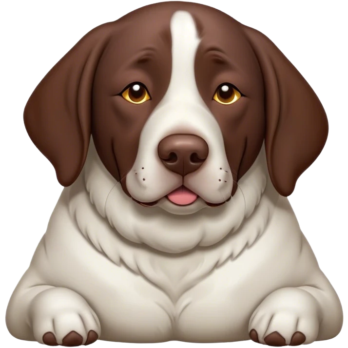 Cinematic Meme-Worthy Chubby Sleeping German Pointer Portrait Emoji, Head resting peacefully with a contented smile, showcasing a delightfully chubby build and a luxuriously soft liver and white coat, eyes shut in a serene nap, Simplified yet hilariously adorable features, highly detailed, glowing with a soft, drowsy light, high shine, relaxed and utterly lovable, stylized with an air of playful laziness, bright and heartwarming, soft glowing outline, capturing the essence of a comically sleepy hunter, so meme-worthy it feels like it could instantly become the next viral sensation of adorable slumber! emoji