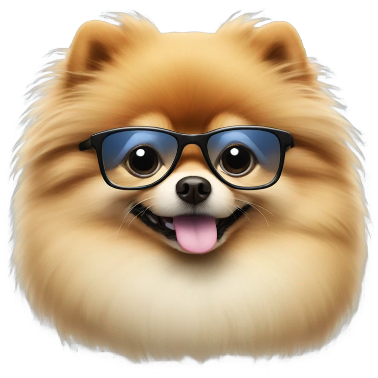 pomeranian with glasses emoji