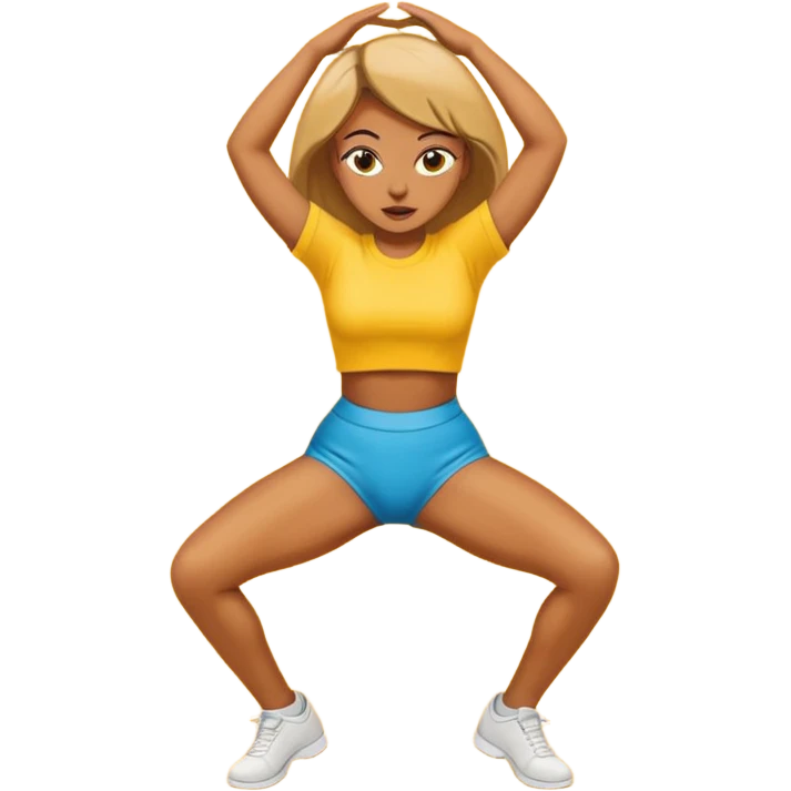 girl twerking, yellow background emoji