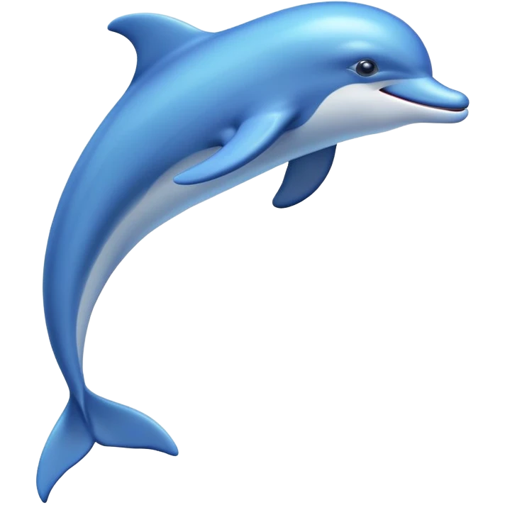 playful blue dolphin jumping emoji
