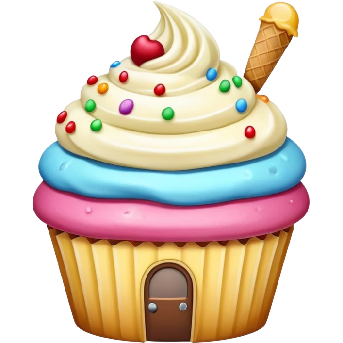 hous for cupcake with icecream emoji