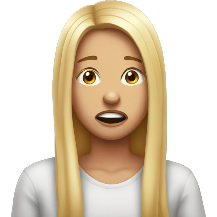 Face biting lip sarcastic my with hand on head  emoji