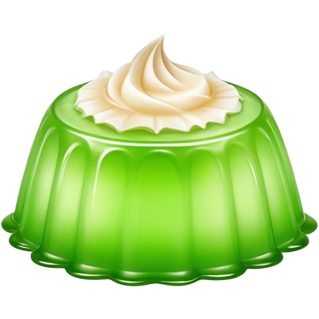 Cinematic Realistic Coconut Pandan Jelly Dessert Emoji, showcasing a delicate, translucent jelly infused with coconut and pandan rendered with lifelike detail and soft, tropical lighting. emoji