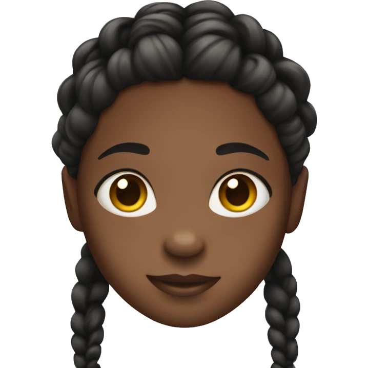 black girl with braids in her hair emoji