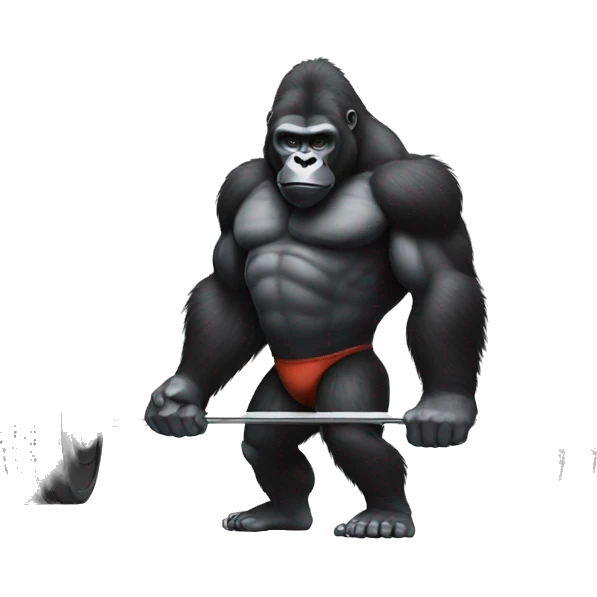 Gorilla lifting weights emoji