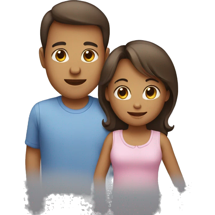 family with one little boy, one little girl and a baby emoji