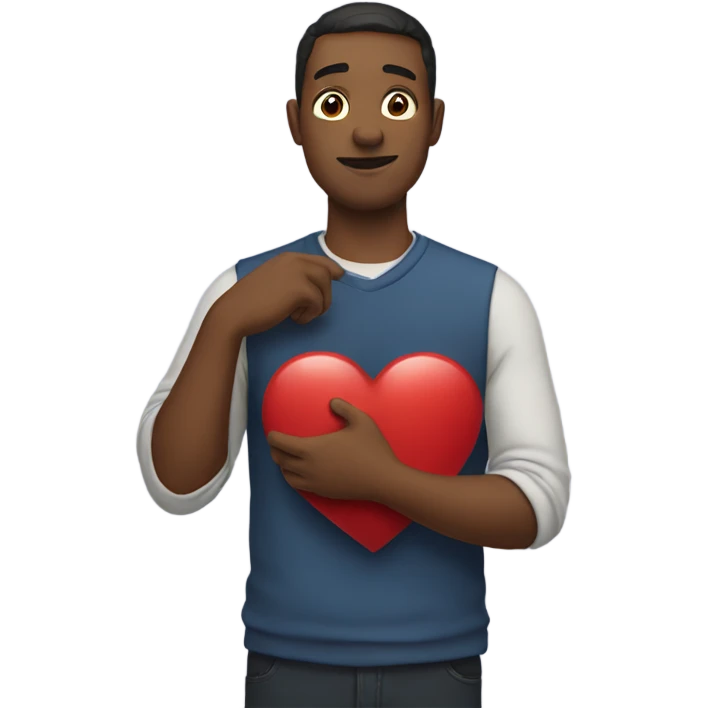 Father holds his heart in his arm emoji