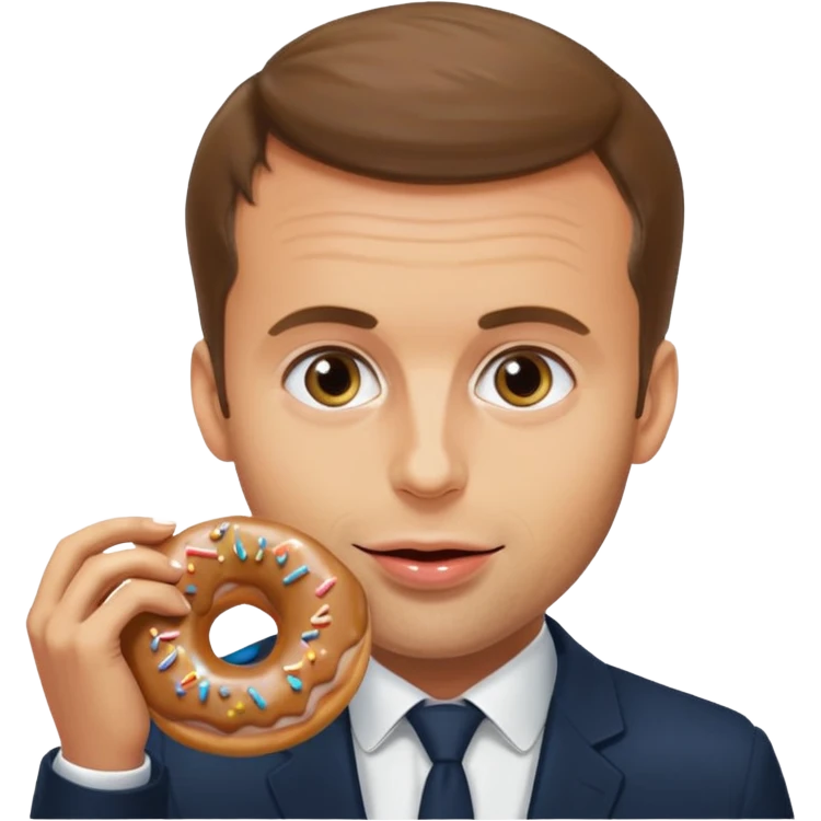 Emanuel macron qui mange un donute emoji