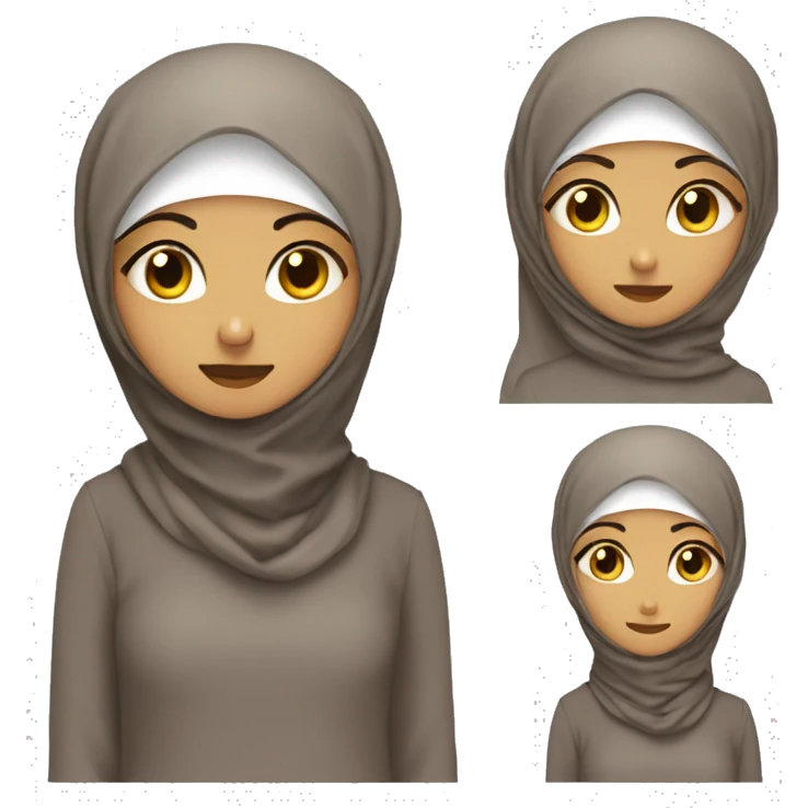 a girl hijabi weith face and gougeus emoji
