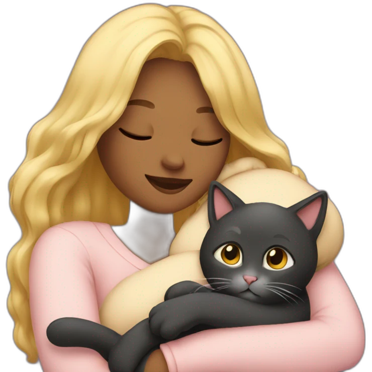 women-cuddling-a-cat emoji