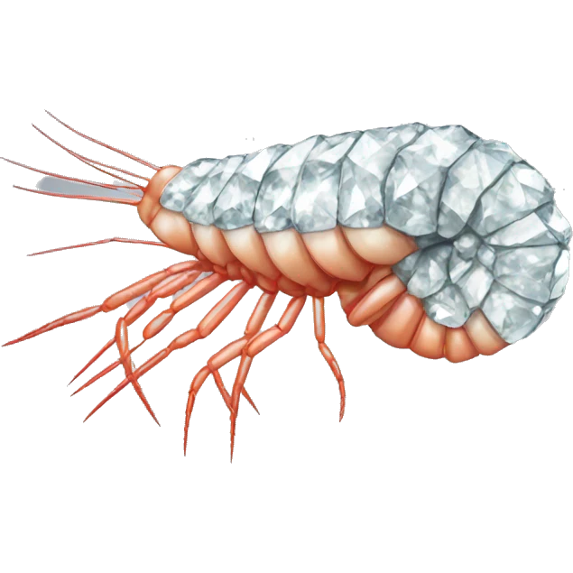 Shrimp made from diamonds emoji