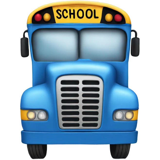 blue school bus emoji