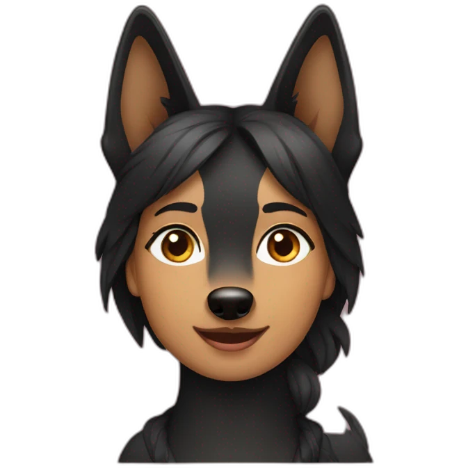 black-german-shepherd-with-woman emoji