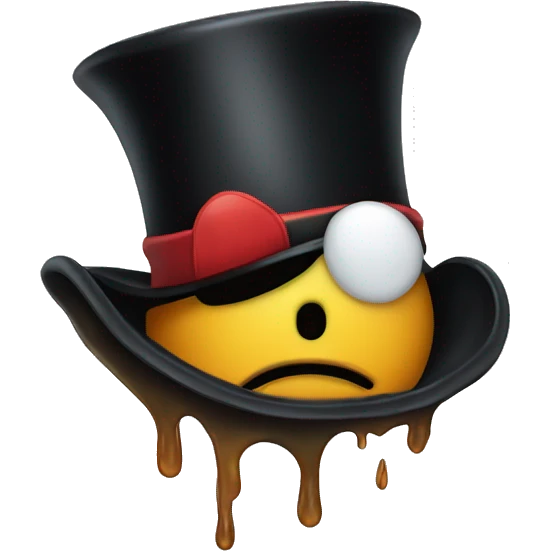 Melting face in a top hat emoji