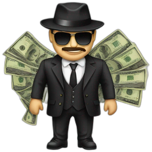 Italian mafia with cash emoji