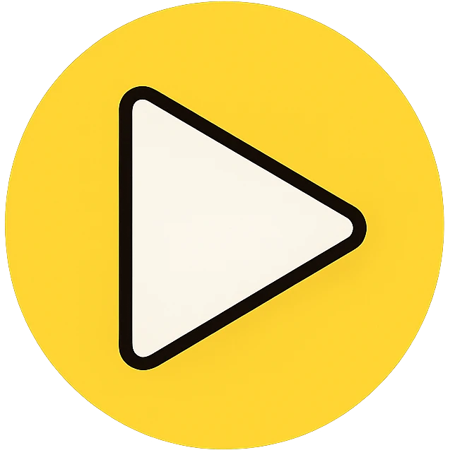 Graphic: 🎥 Play button icon (white) with yellow glow.
Animation: Play button pulses softly.
Background: Transparent.


 emoji