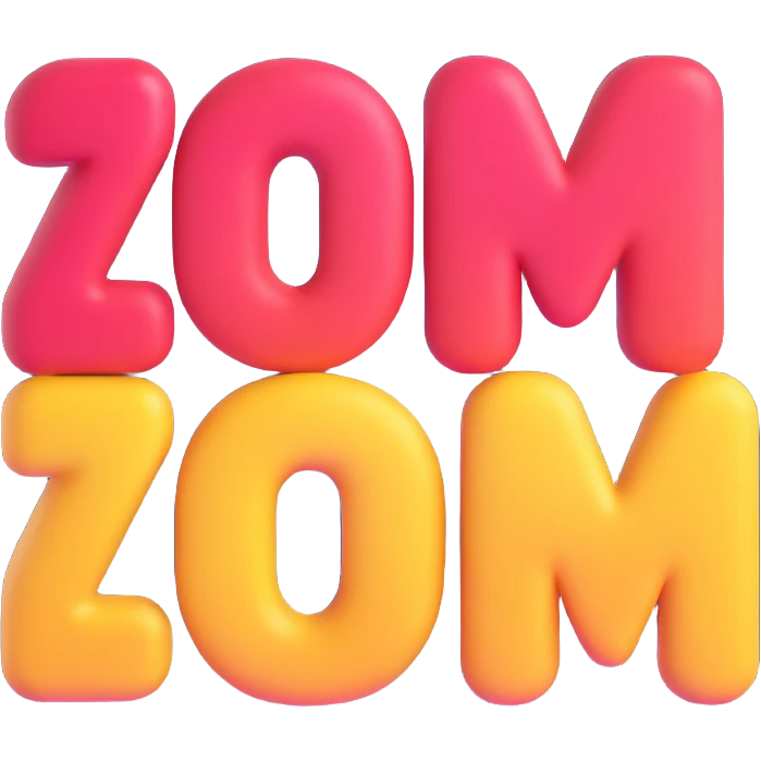 the letters ZDM as rounded and playful 3D text emoji emoji