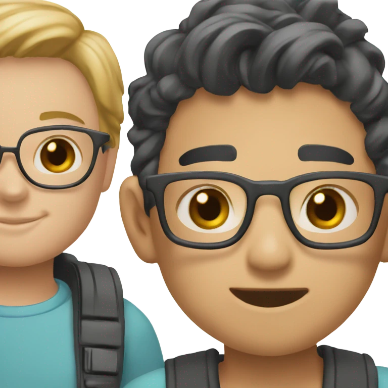 Combine these two emojis 😑 and 🤓 but make it Asian emoji
