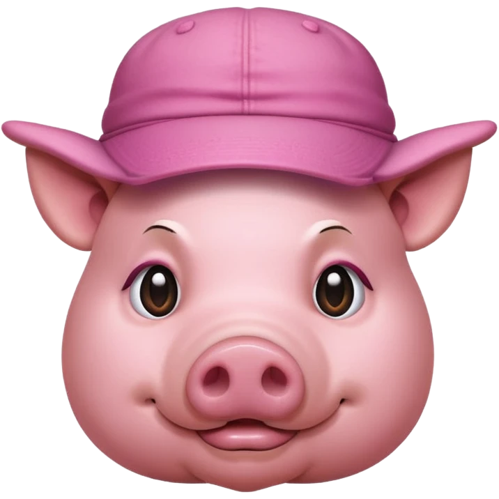 pig wear hat, front vỉew emoji