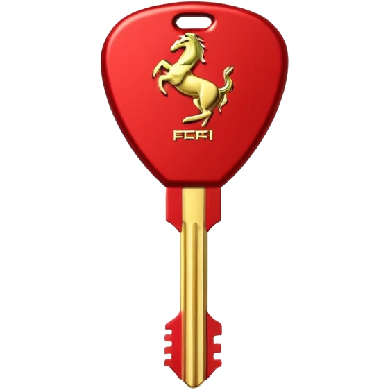 red Ferrari key with a gold background emoji