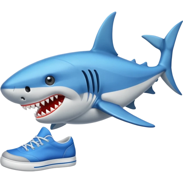Tiburón con zapatillas azules  emoji