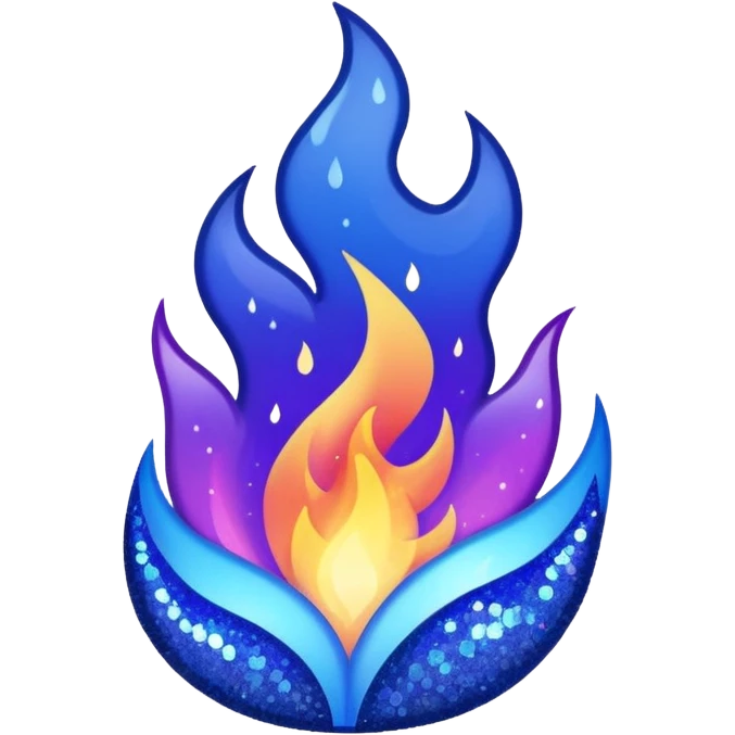 navy blue glitter fire in blue tones  emoji