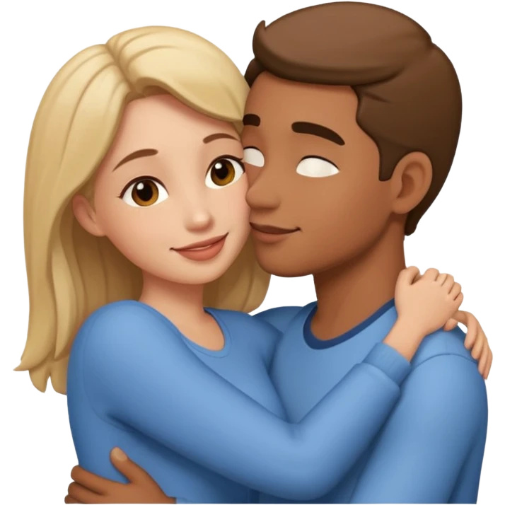 couple hug and kiss moment  emoji