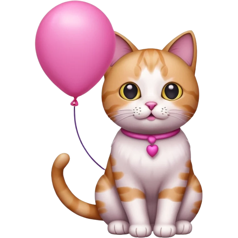 Cat with pink balloon emoji