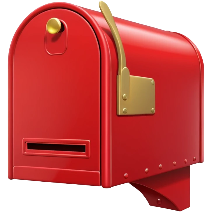 red mailbox, glossy finish, bright saturated red, smooth curves, minimal details, clean and shiny

 emoji