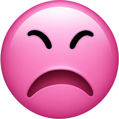 Pink smiley face crying  emoji