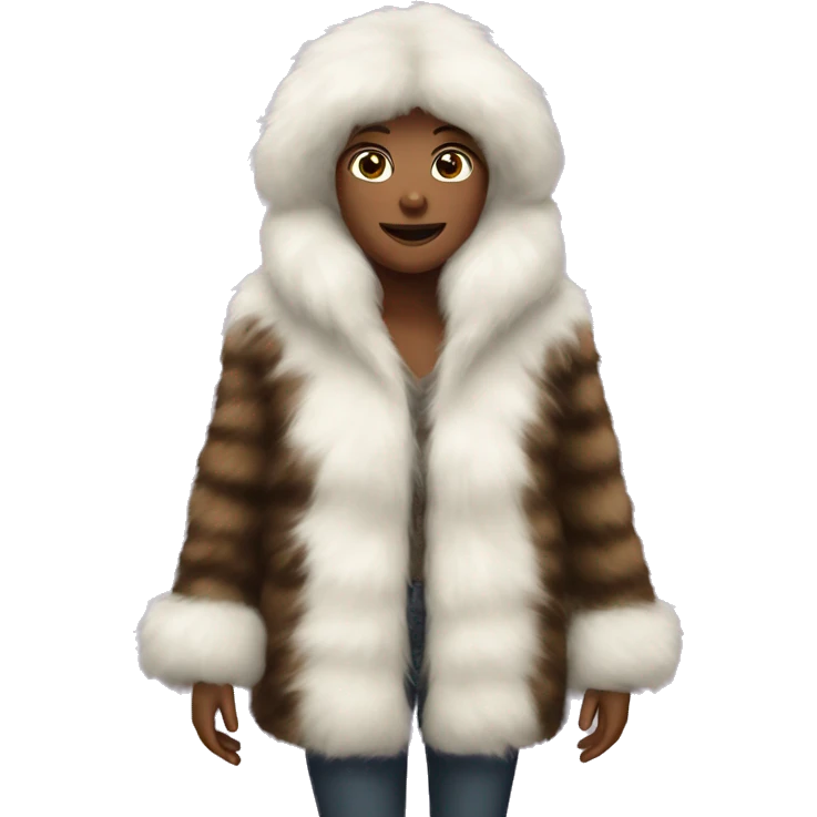 Fluffy Women's Fur Coat emoji