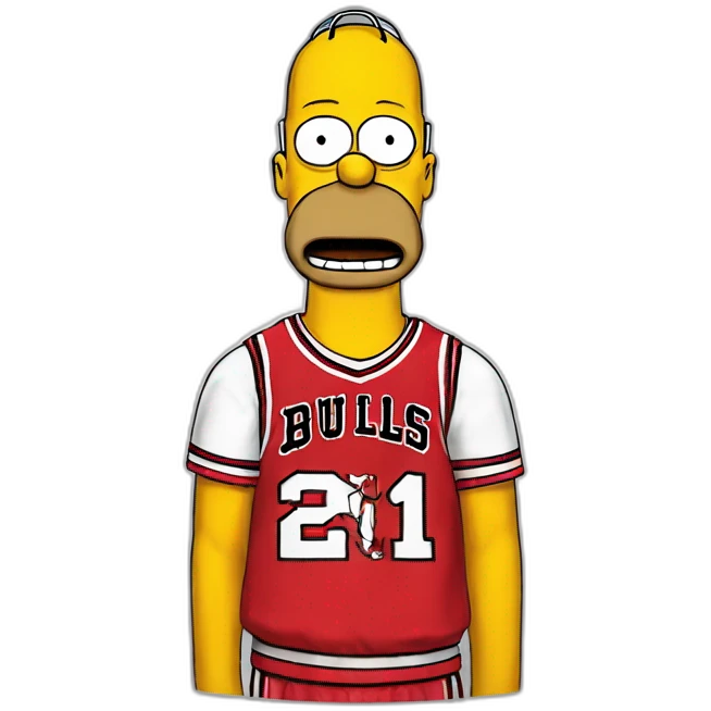 homer simpson wearing chikago bulls jersey emoji