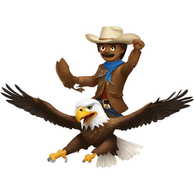 Eagle fighting cowboy emoji