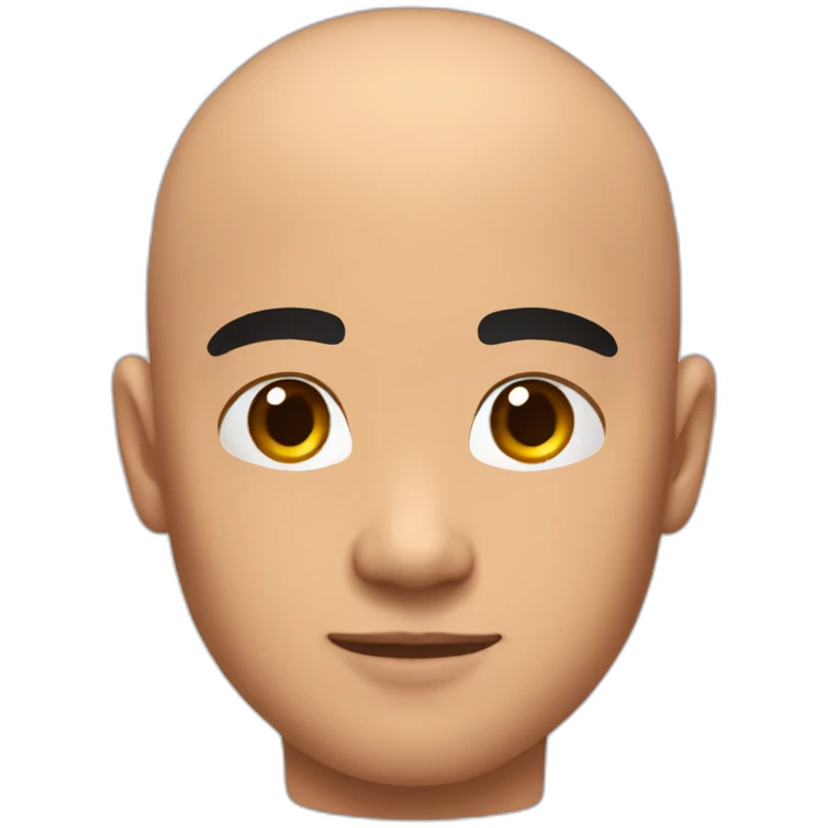 Handsome bald asian guy muscular emoji